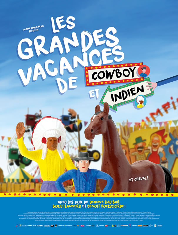 affiche LES GRANDES VACANCES DE COW BOY ET INDIEN Vincent Patar, Stéphane Aubier