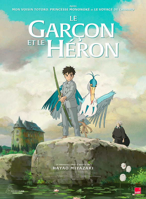affiche LE GARÇON ET LE HÉRON Hayao Miyazaki