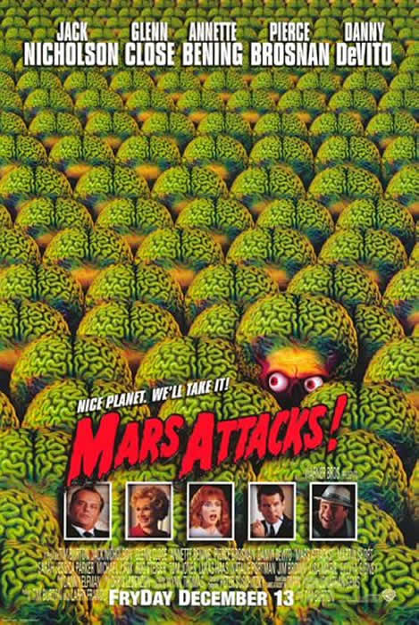 affiche MARS ATTACKS ! Tim Burton