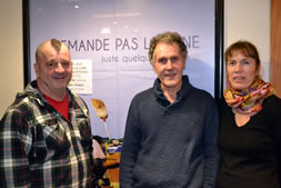 Christophe Hamon, comédien, Robert Coudray, réalisateur et Isabelle Fauger, productrice