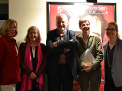 Martine Poulain, bibliothécaire, Elisabeth Verry, archiviste paléographe, Alain Jacobzone, historien, Corinne Bouchoux, sénatrice et Ariane James-Sarazin, directrice des musées et de l'artothèque d'Angers