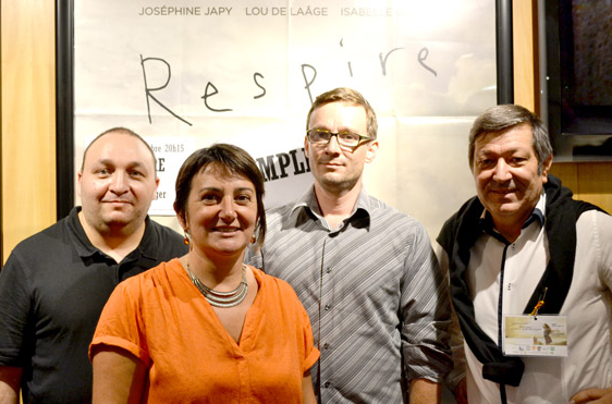 Olivier Laurendeau, ACVS 49, Claire Chené, Association Graine de Citoyen, Romain Pager, psychologue et Hervé Roth, S.O.S Amitié Région Angers / Antenne de Saumur.