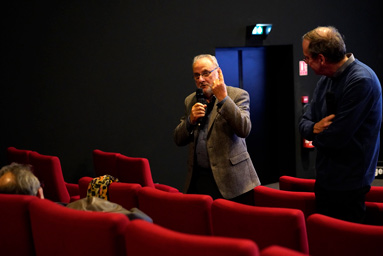 Louis Mathieu, président de l'Association Cinéma Parlant et Alain Jacobzone, historien et chercheur.