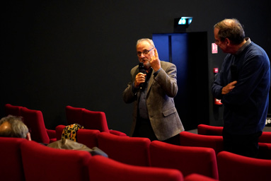 Louis Mathieu, président de l'Association Cinéma Parlant et Alain Jacobzone, historien et chercheur.