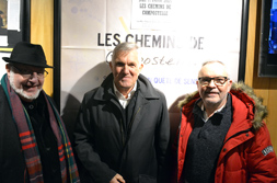 Louis-Marie Plumejeau, Georges Bertin et Xavier Vallais, membres de l'Association des Amis de
Saint Jacques de Compostelle en Anjou.