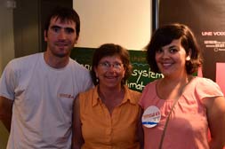 Mickaël Poiroux, Chantal Crézé et Lucie Demoulin membres du collectif Transition Citoyenne.