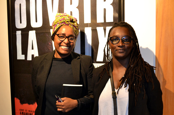 Sade Abdourahamani du Planning Familial et du Collectif Émancipation et Aminata Diop, en relation avec la réalisatrice Amandine Gay