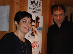 Valérie Zenatti, auteur du roman Une bouteille dans la mer de Gaza et Thierry Benisti, réalisateurDR